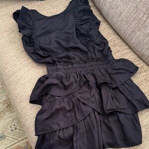 Girls LoveShackFancy Black Ruffled Dress sz 10Y
